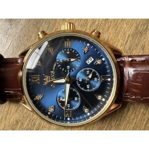 OLEVS Blue Dial Chronograph 33mm Watch